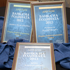 Fibank (First Investment Bank) won three awards in the competition Bank of the Year 2012